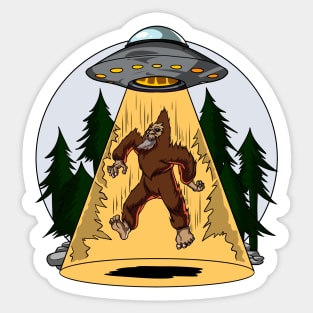 Bigfoot Alien Abduction Sticker